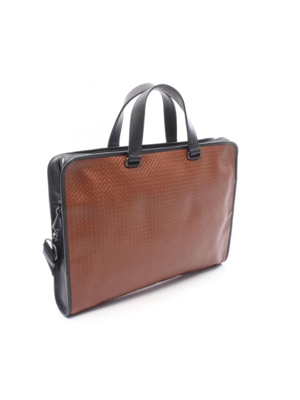 Bottega Veneta Briefcase Intrecciato 2-Way Brown Black Leather